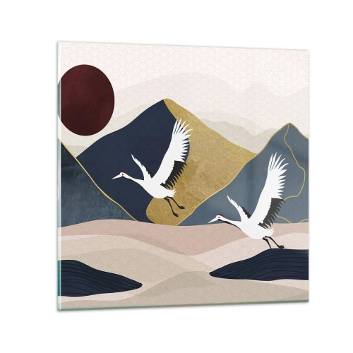 Billede på glas - Og dagen er igen FLØJET af sted - 30x30 cm