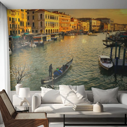 Fototapet Premium Canvas - På den solrige side af gaden - By, Venedig, Italien - 500x350 cm