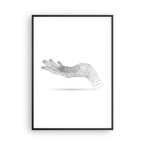 Plakat i sort ramme - Fjedrende hånd - 70x100 cm
