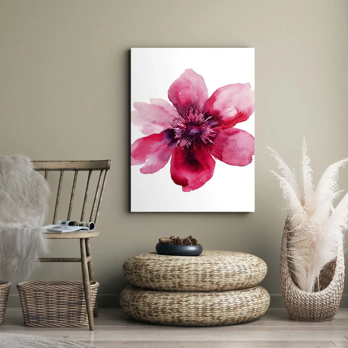 Lærredstryk - Billede på lærred - Karminduftende kys - 65x120 cm