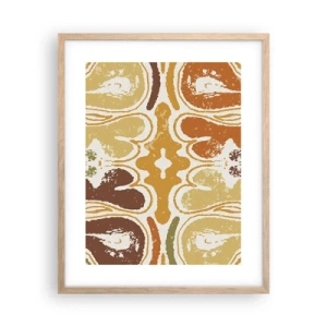 Plakat i ramme af lyst egetræ - Sentimental abstraktion - 40x50 cm