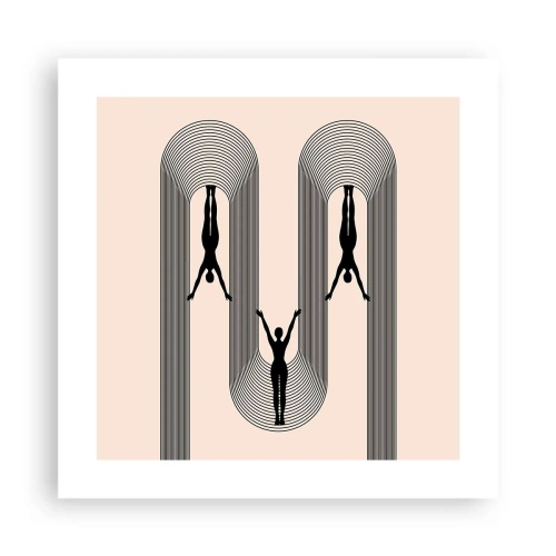 Plakat - På hovedet nedad - 40x40 cm