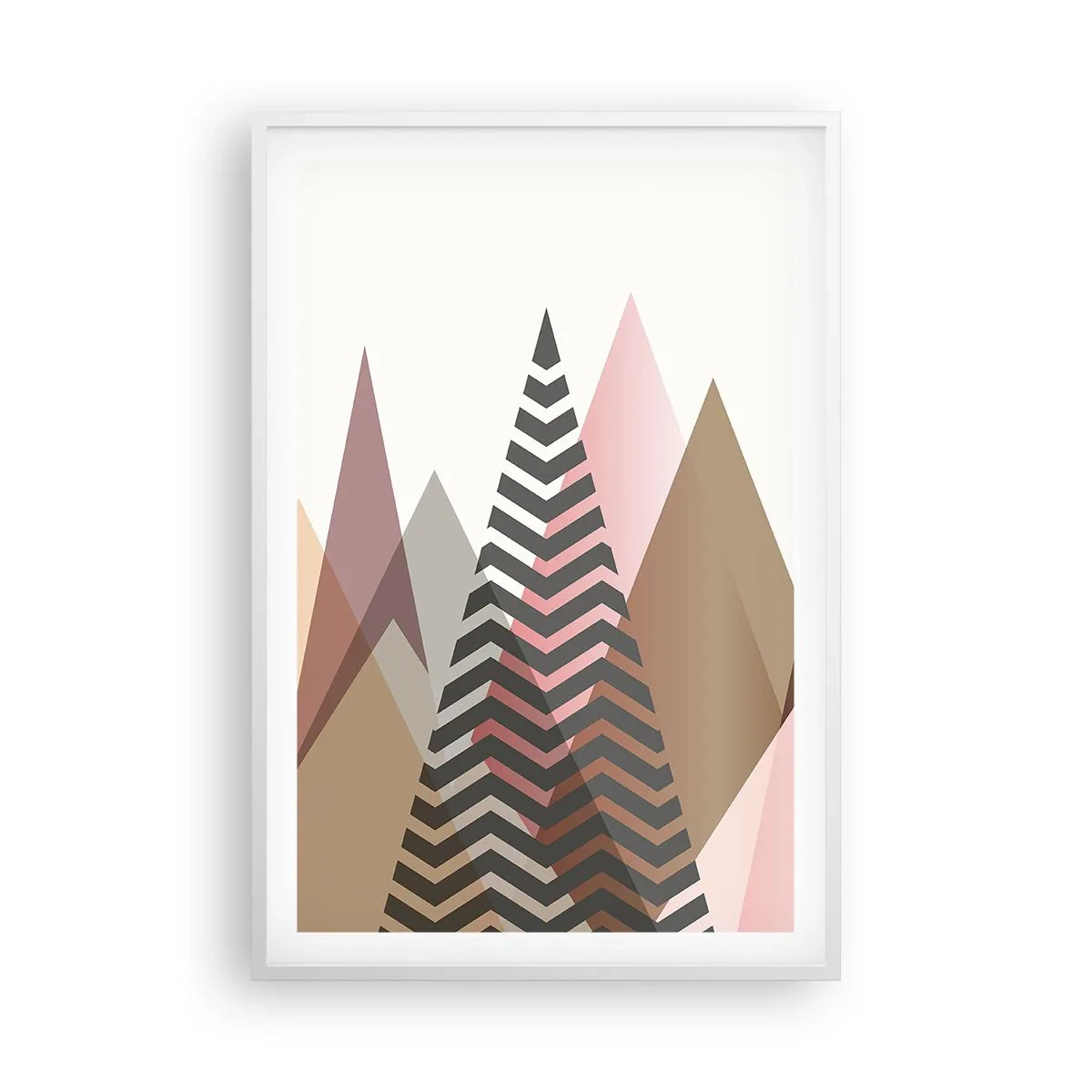 Plakat i hvid ramme - Pyramide udsigt - 61x91 cm