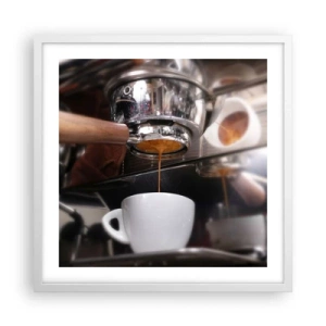 Plakat i hvid ramme - Et godt øjeblik på dagen - 50x50 cm