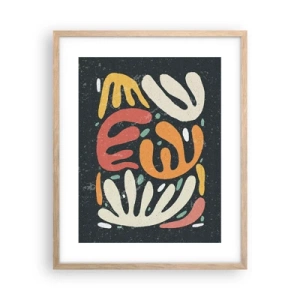 Plakat i ramme af lyst egetræ - Komposition - jeg er ved at fange dig - 40x50 cm