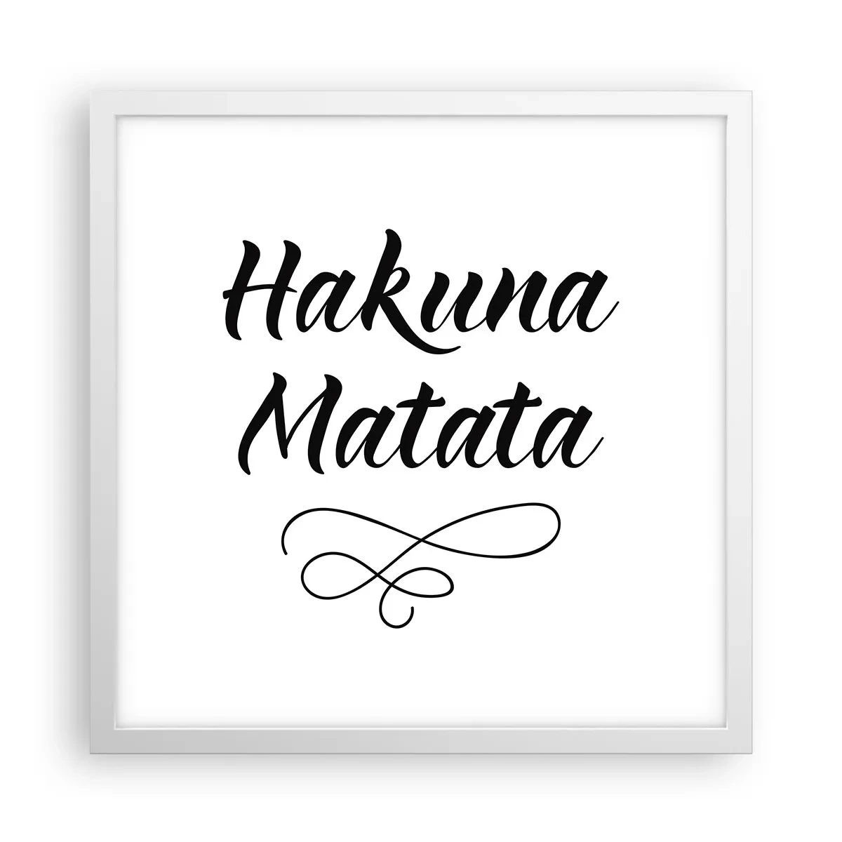 Plakat i hvid ramme - Bedste råd - 40x40 cm