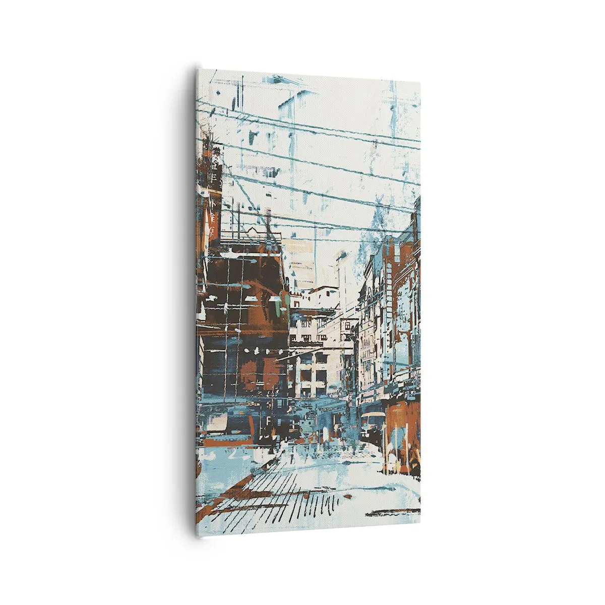 Lærredstryk - Billede på lærred - Et afmærket byspor - 65x120 cm