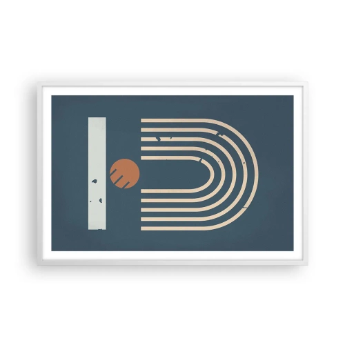 Plakat i hvid ramme - Geometri på granatæble - 91x61 cm