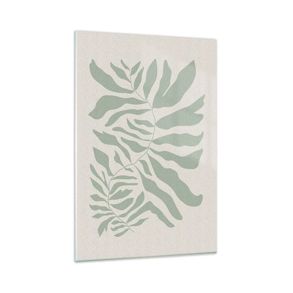 Billede på glas - Smaragdgrøn gren - 80x120 cm