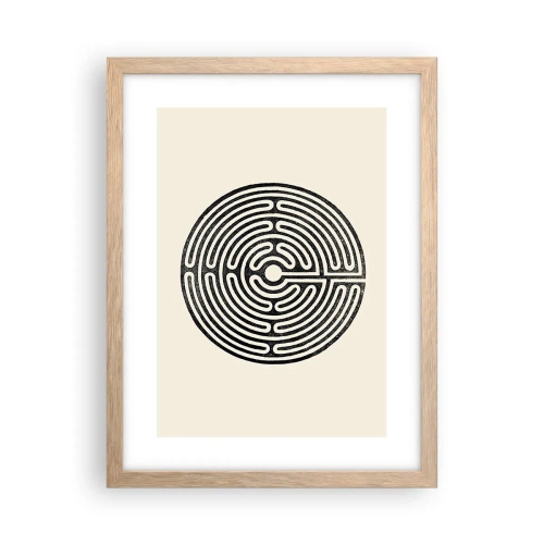 Plakat i ramme af lyst egetræ - Mystisk orden - 30x40 cm