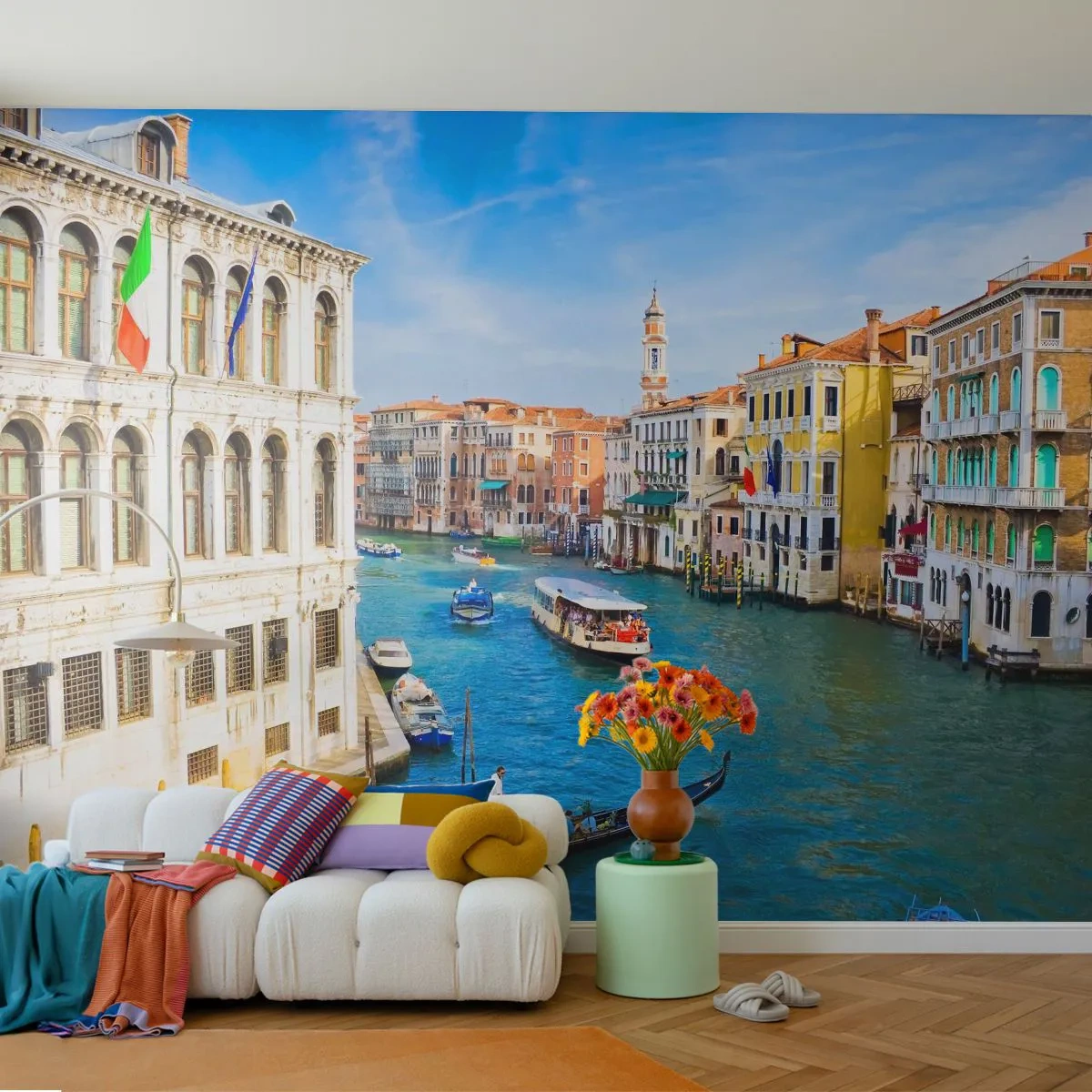 Fototapet Premium Sand - Den eneste trafik i verden - Venedig, Arkitektur, Grand Canal - 350x256 cm