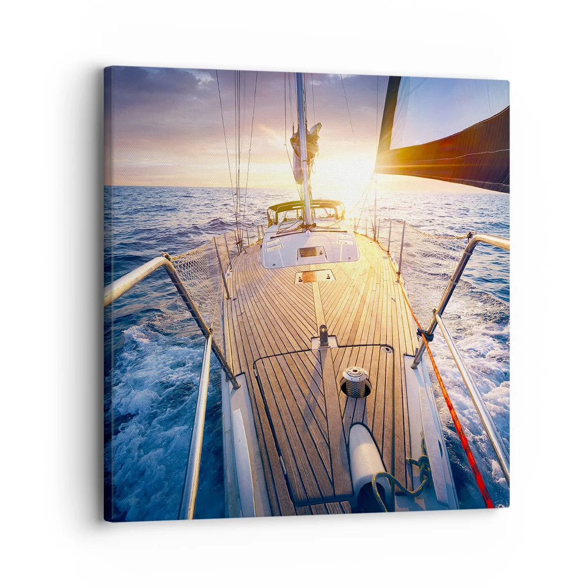 Lærredstryk - Billede på lærred - Løber på bølgerne - 30x30 cm