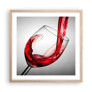 Plakat i ramme af lyst egetræ - Farve - bevægelse - lyd - 50x50 cm