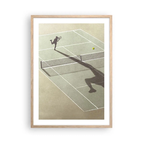 Plakat i ramme af lyst egetræ - Overvind dig selv - 50x70 cm