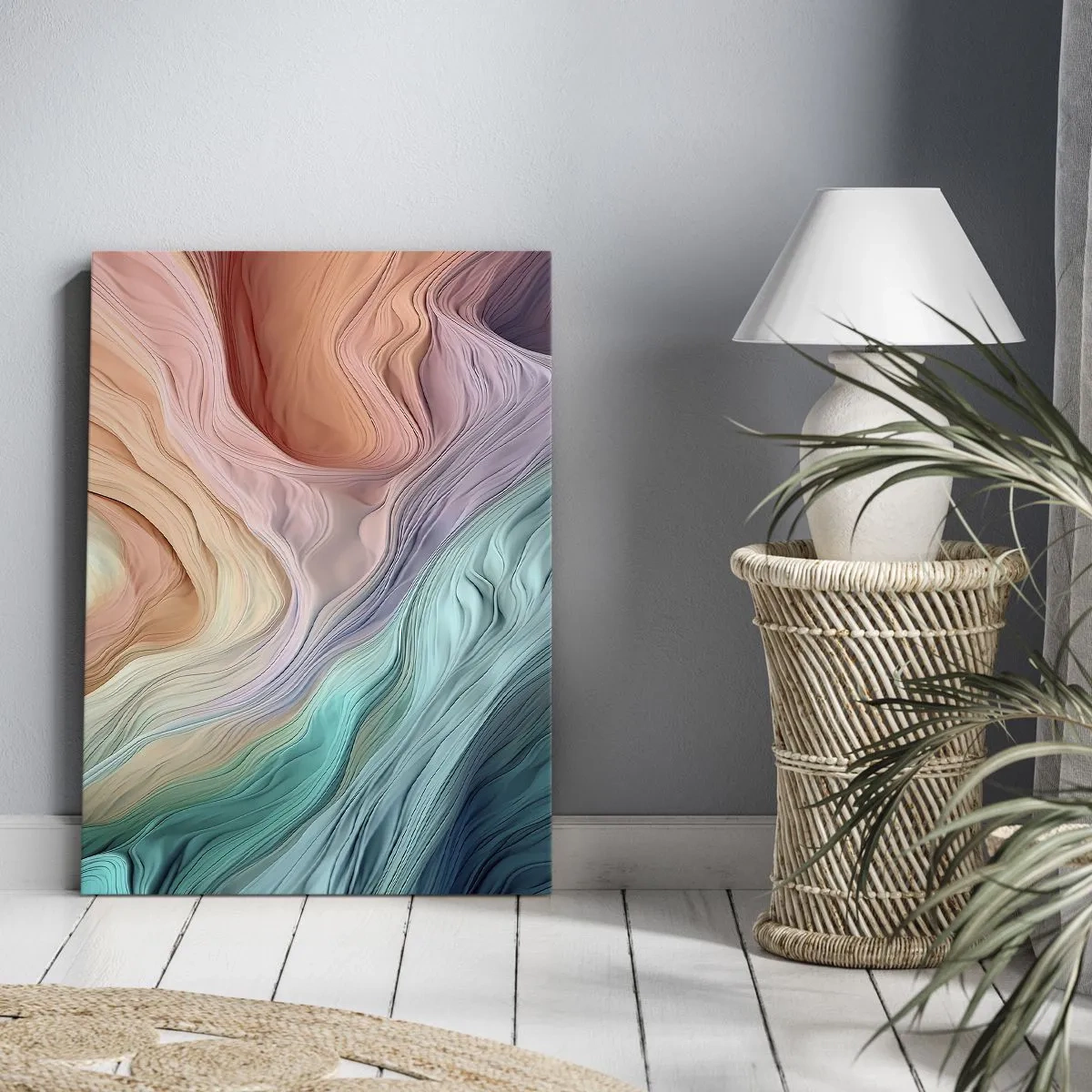Lærredstryk - Billede på lærred - Regnbuebølge - 50x70 cm
