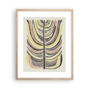 Plakat i ramme af lyst egetræ - Levende abstraktion - 40x50 cm