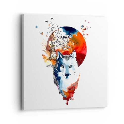 Lærredstryk - Billede på lærred - Næse til næse med natten - 30x30 cm