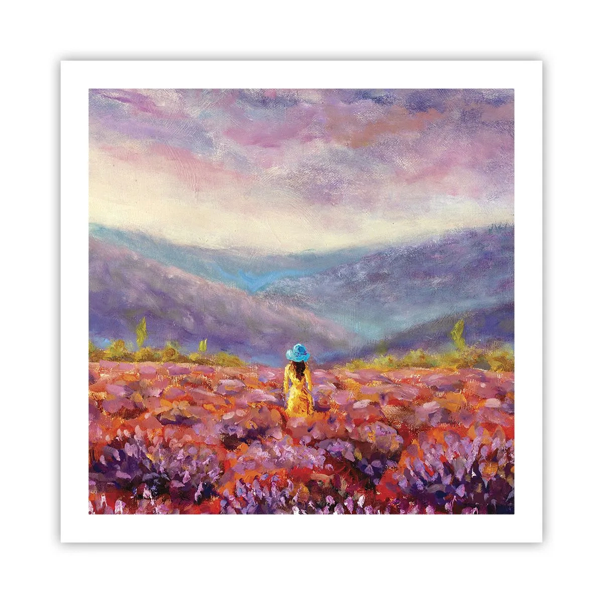 Plakat - I en verden af lavendel - 60x60 cm