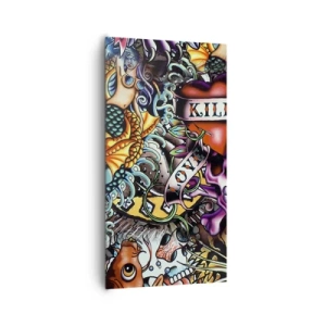 Lærredstryk - Billede på lærred - En tatovørers drøm - 65x120 cm