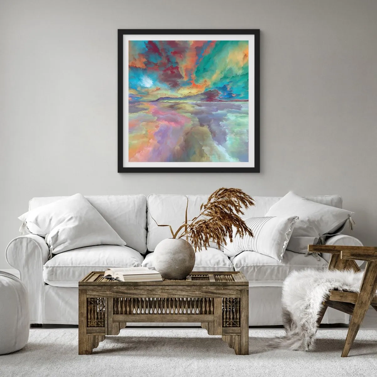 Plakat i sort ramme - To himle - 30x30 cm