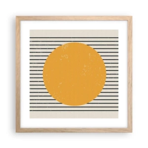 Plakat i ramme af lyst egetræ - Enkelthedens kraft - 40x40 cm