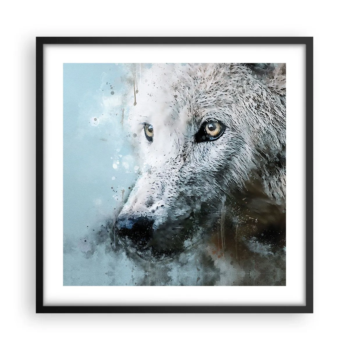 Plakat i sort ramme - Mød ulvesjælen - 50x50 cm