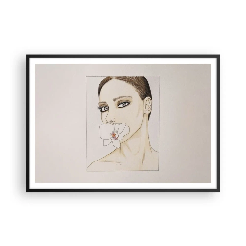 Plakat i sort ramme - Et symbol på elegance og skønhed - 100x70 cm