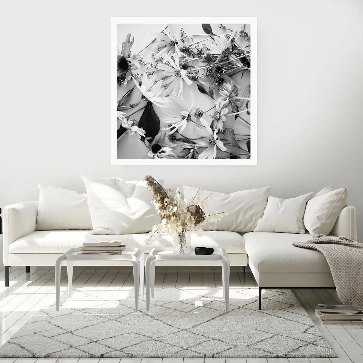 Plakat - Blomster uden buket - 40x40 cm
