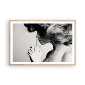 Plakat i ramme af lyst egetræ - Lyt til sig selv - 91x61 cm