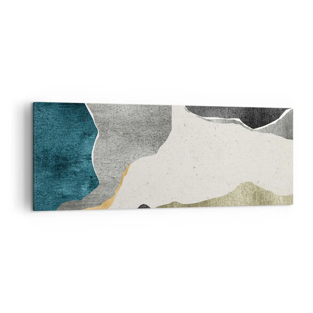 Lærredstryk - Billede på lærred - Mosaikkomposition med en streng af guld - 140x50 cm