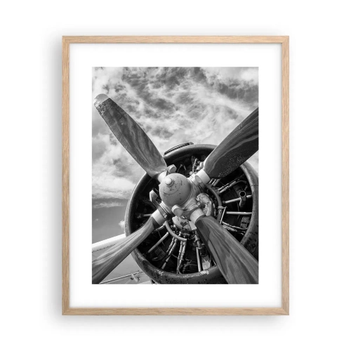 Plakat i ramme af lyst egetræ - Himmelens erobrer - 40x50 cm