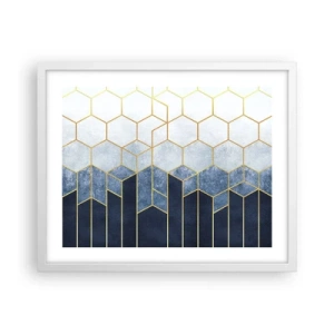 Plakat i hvid ramme - Komposition i synkoperet rytme - 50x40 cm