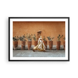 Plakat i sort ramme - I en hippieagtig stil - 70x50 cm