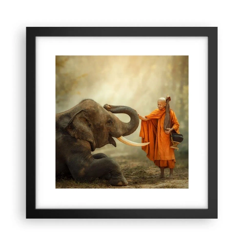 Plakat i sort ramme - Møde på ferien - 30x30 cm