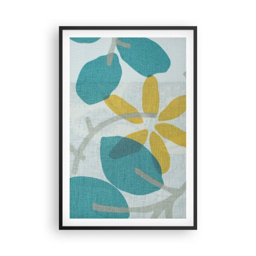 Plakat i sort ramme - Blandt azurblå blade - 61x91 cm