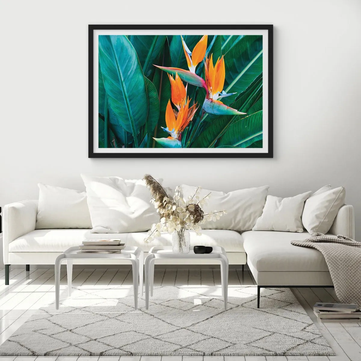 Plakat i sort ramme - Er det en blomst eller er det en fugl? - 70x50 cm