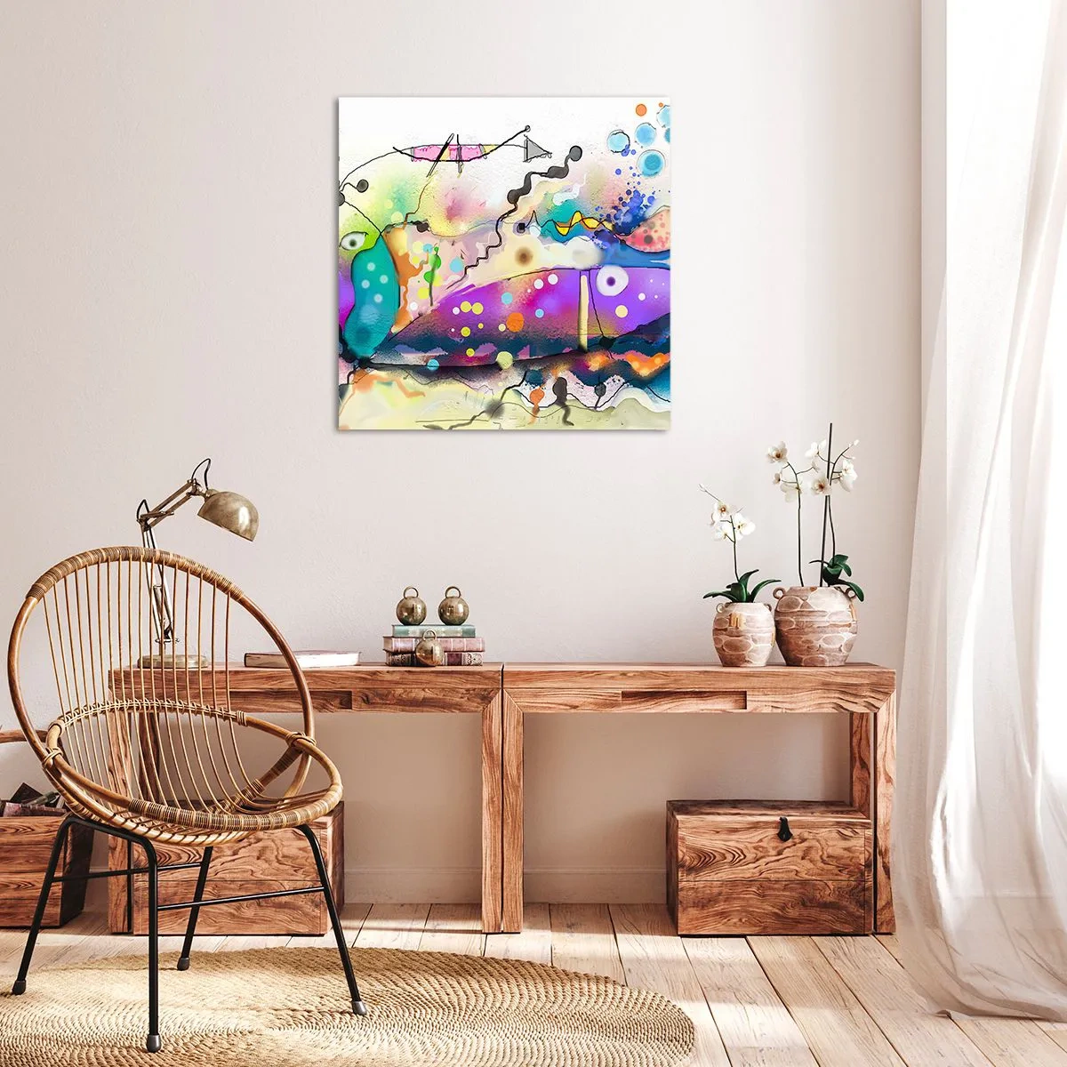 Lærredstryk - Billede på lærred - Ingen ord! - 60x60 cm