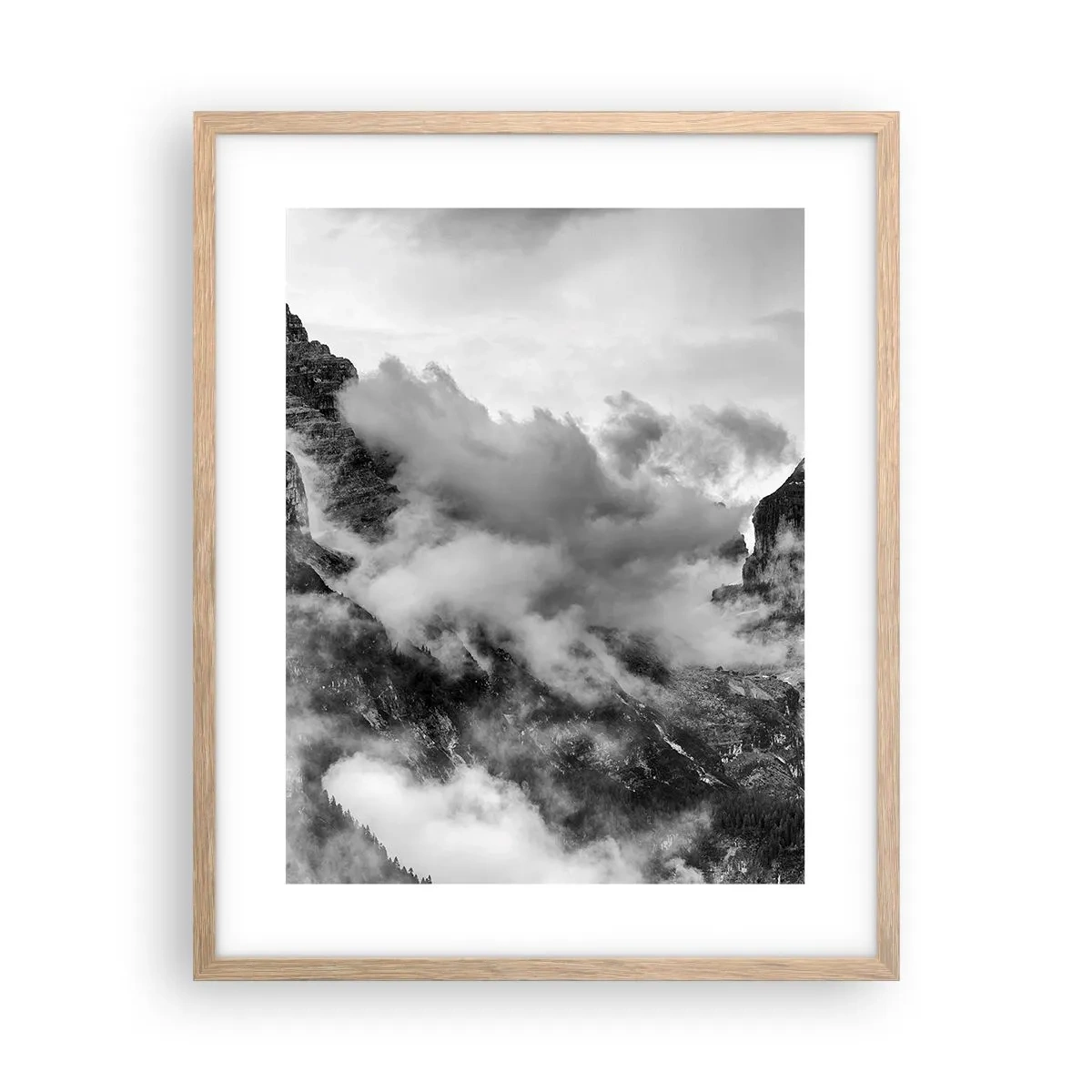 Plakat i ramme af lyst egetræ - Smukt og grusomt - 40x50 cm