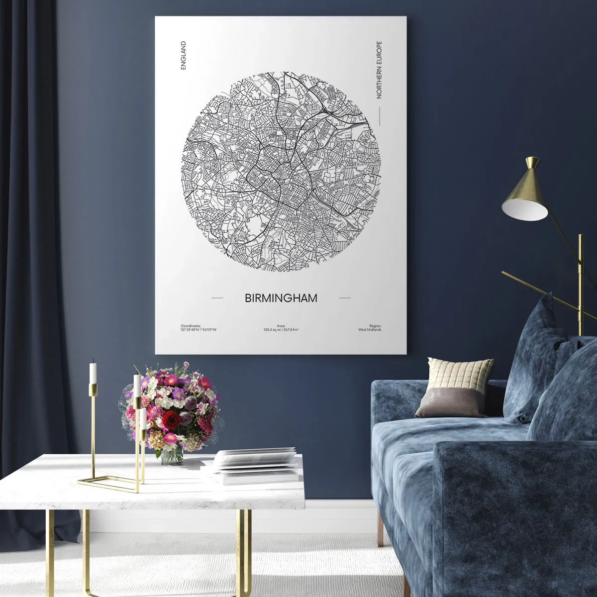 Billede på glas - Birminghams anatomi - 50x70 cm