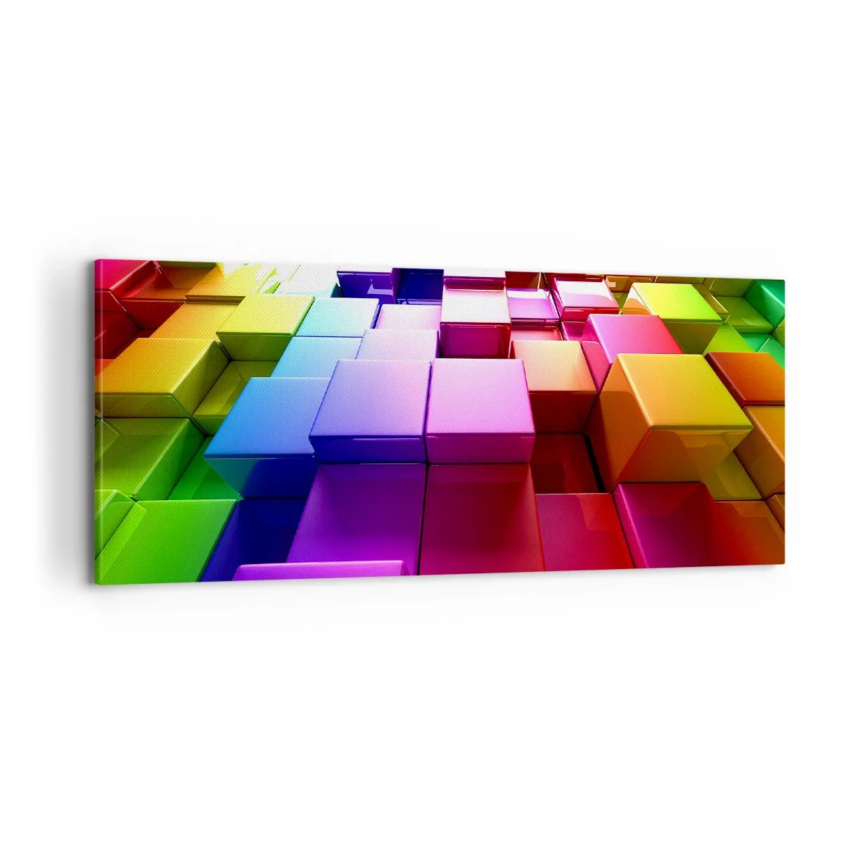 Lærredstryk - Billede på lærred - Op-art sammen som et team - 100x40 cm
