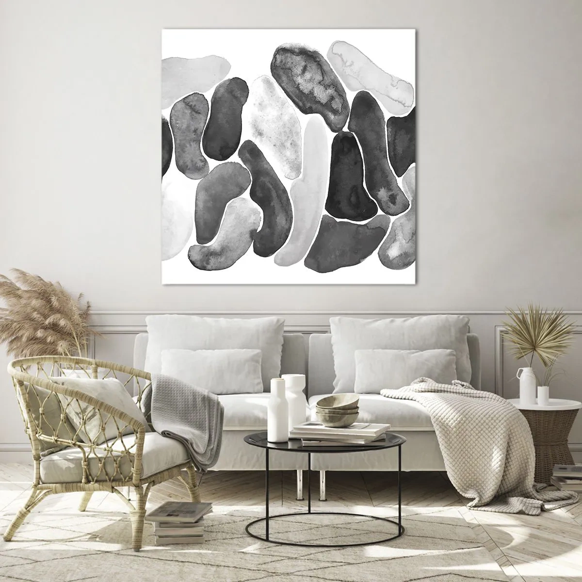 Billede på glas - Stenet abstraktion - 70x70 cm