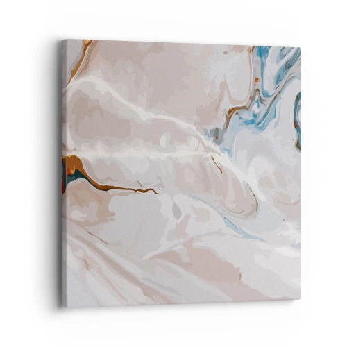 Lærredstryk - Billede på lærred - Blå slynger sig under det hvide - 40x40 cm