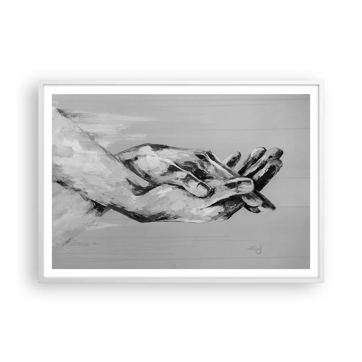 Plakat i hvid ramme - Begyndelsen ... - 100x70 cm