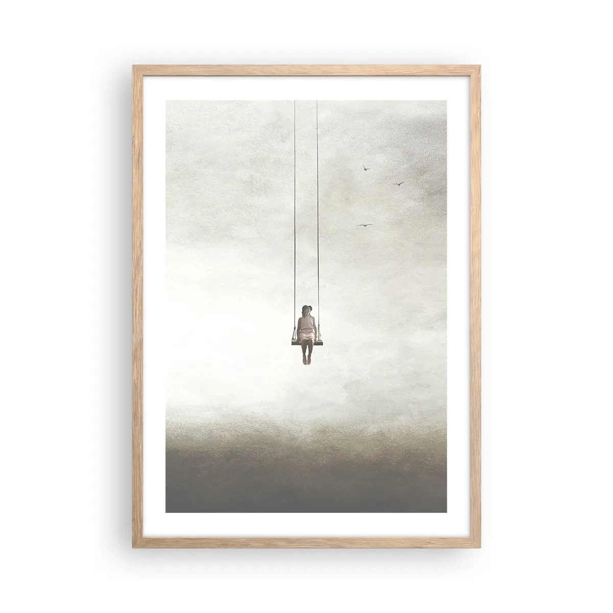 Plakat i ramme af lyst egetræ - Barnet i os selv - 50x70 cm