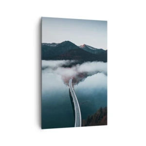 Lærredstryk - Billede på lærred - Over vand så glat som et spejl - 80x120 cm