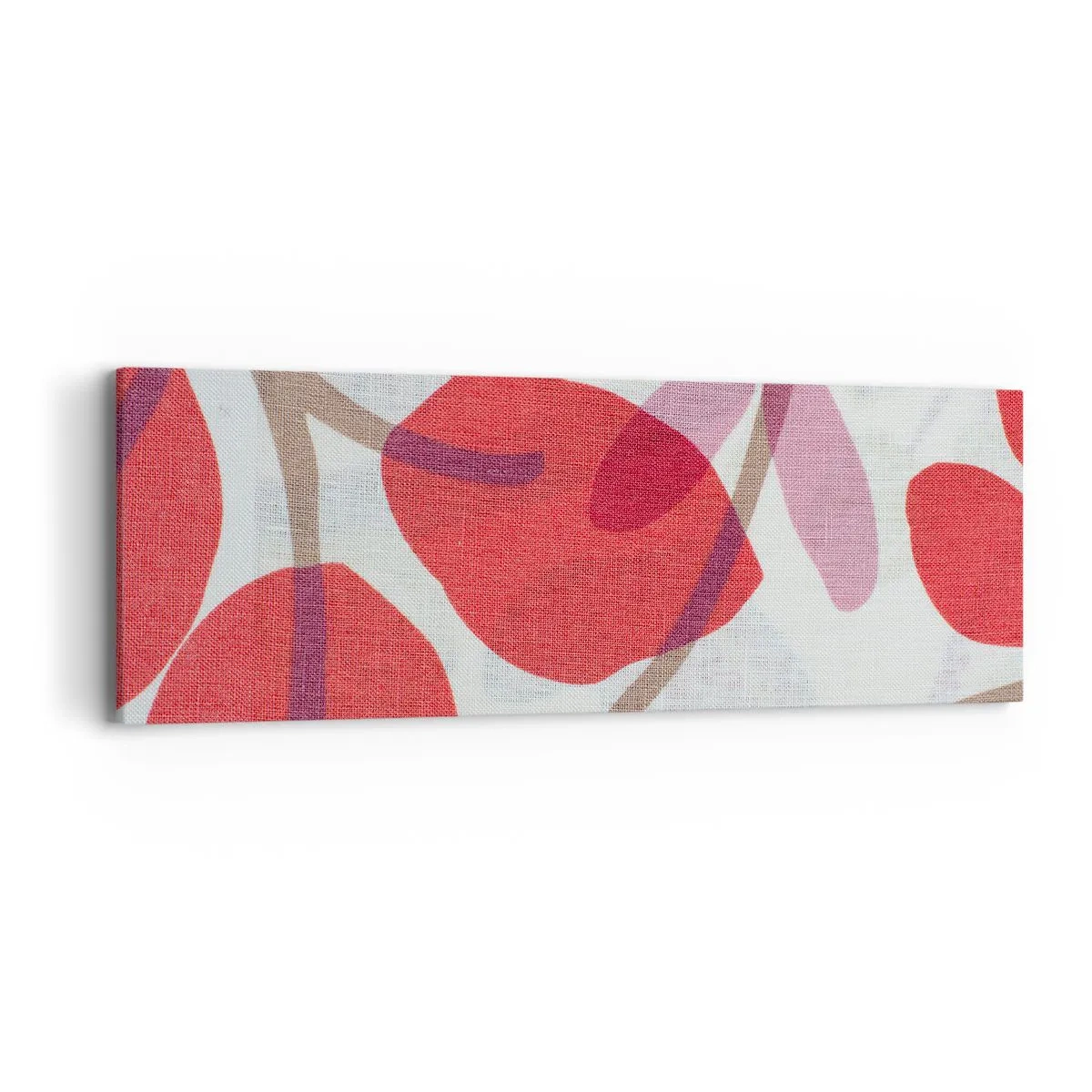 Lærredstryk - Billede på lærred - Blomsterkomposition i pink - 90x30 cm