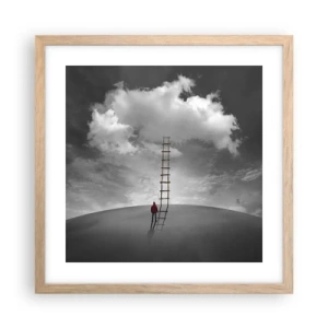 Plakat i ramme af lyst egetræ - Alt er muligt - 40x40 cm