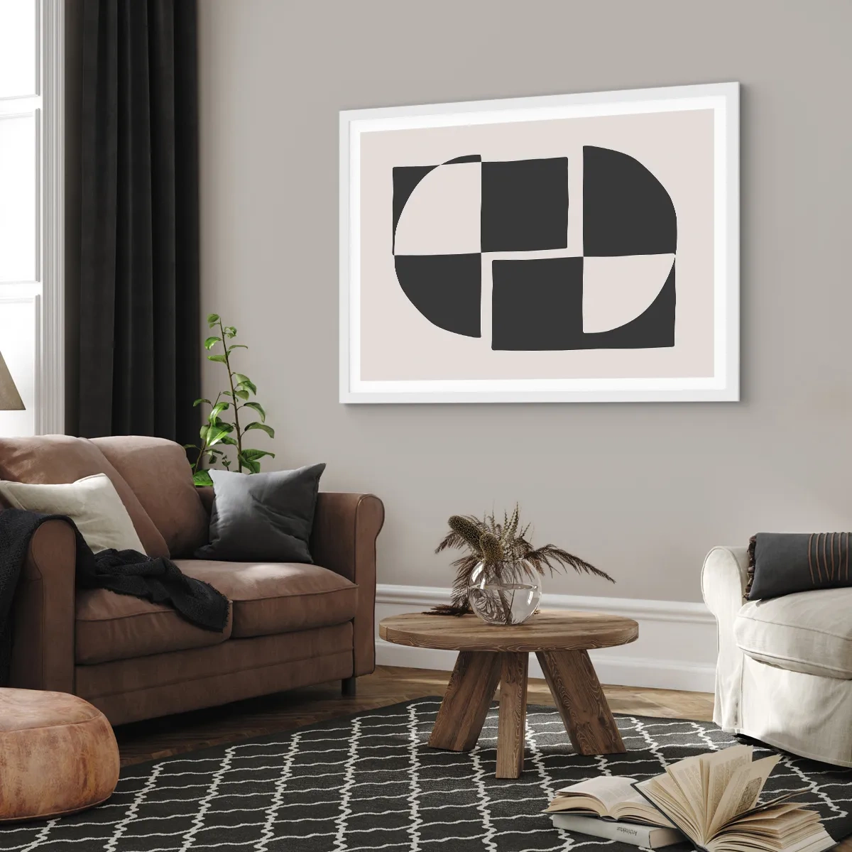 Plakat i hvid ramme - Antitese - syntese - 100x70 cm