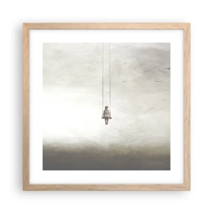 Plakat i ramme af lyst egetræ - Barnet i os selv - 40x40 cm