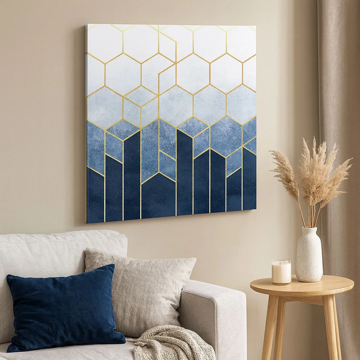 Lærredstryk - Billede på lærred - Komposition i synkoperet rytme - 30x30 cm